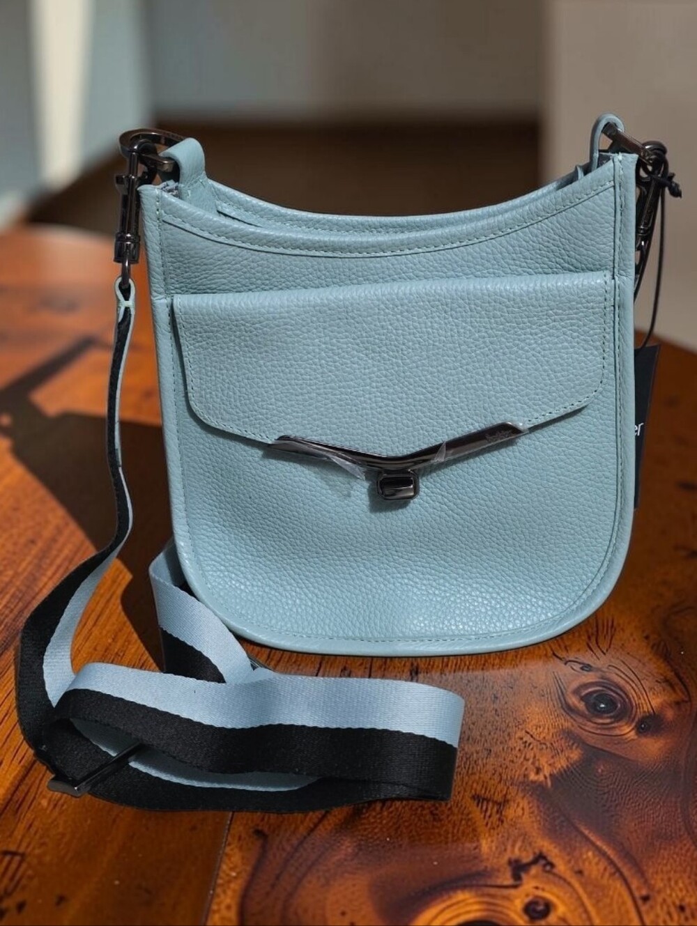 Botkier Valentina Small Leather Light Blue Crossbody Bag NWT
